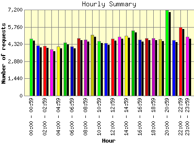 Hourly Summary: Number of requests by Hour.